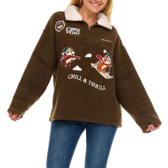 Disney Jackets & Blazers - NWT Disney Chip & Dale Fleece Pullover